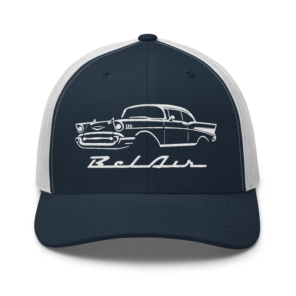 1957 Bel Air hat for Antique Chevy Owners Classic Car Enthusiasts 57 Belair trucker Cap