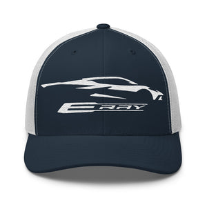 Corvette C8 E-Ray Silhouette Trucker Cap Snapback Hat