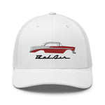 1956 Chevy Bel Air Red Antique Car Collector Cars 56 Belair Embroidered Trucker Cap Snapback Hat