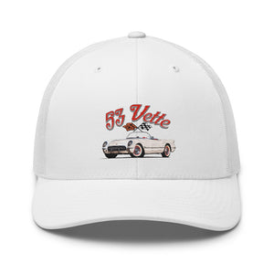 1953 Corvette C1 Fisrt Generation 53 Vette Antique Car Trucker Cap Snapback Hat