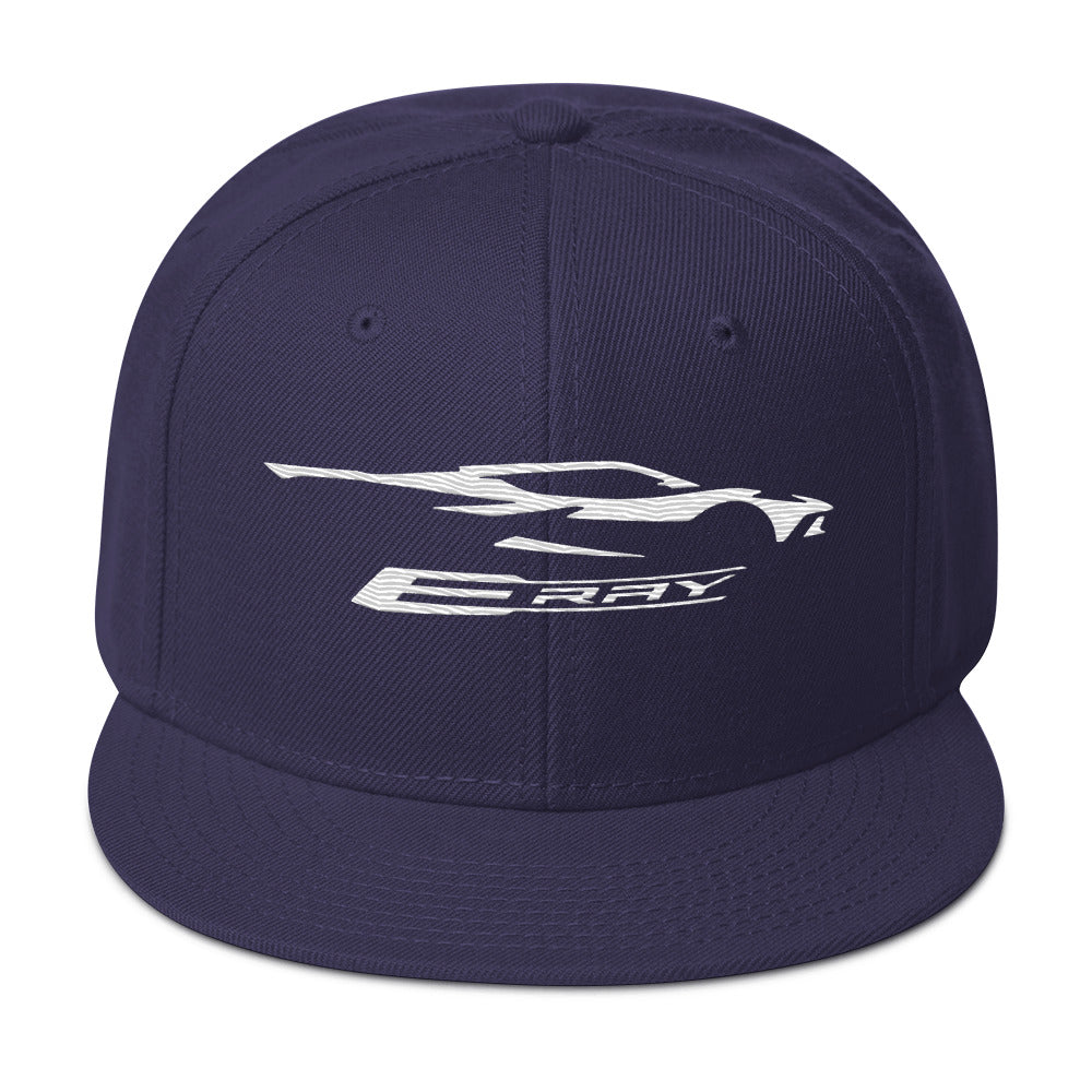 Corvette C8 E-Ray Silhouette Snapback Hat