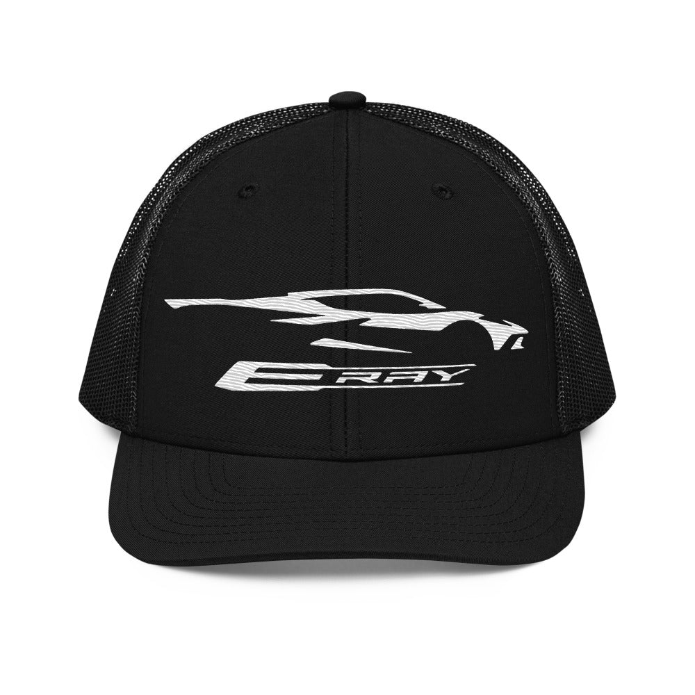 Corvette C8 E-Ray Silhouette Mesh Back Trucker Cap