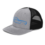 First Generation Chevy Camaro Blue Lines Custom Classic Car Club Muscle Cars Mesh Back Trucker Hat Snapback