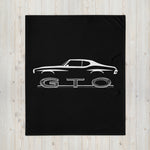 GTO Silhouette American Muscle Car Collector Classic Cars Throw Blanket