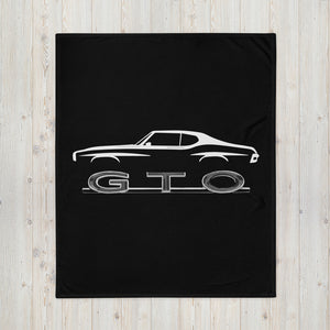 GTO Silhouette American Muscle Car Collector Classic Cars Throw Blanket