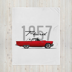 1957 Thunderbird Flame Red T-Bird Hardtop Antique Classic Car Throw Blanket