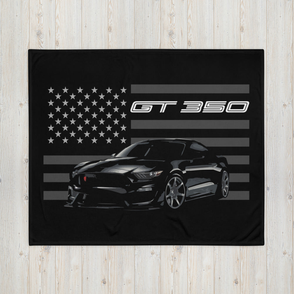 GT350 Driver Custom Graphic American Stang Car Club Throw Blanket