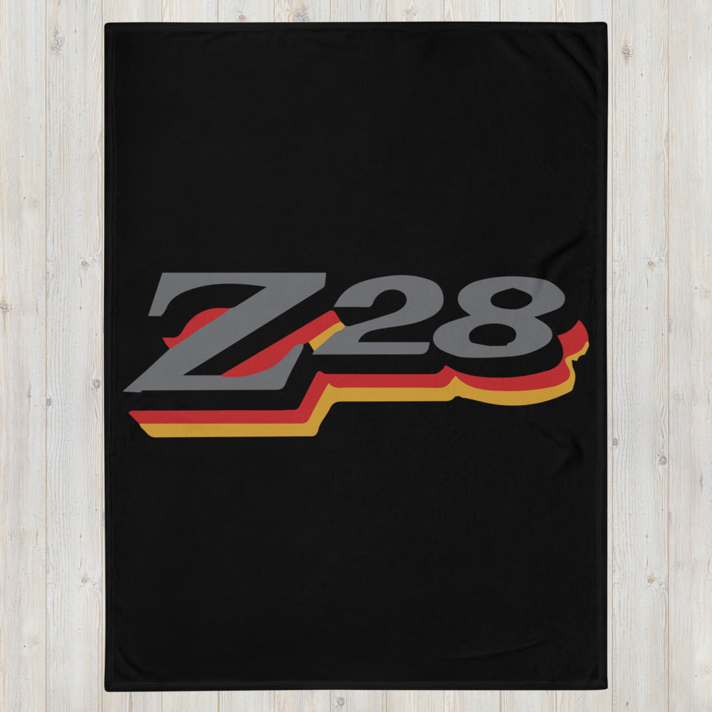 1978 Chevy Camaro Z28 Grille Emblem Retro Muscle Car Throw Blanket