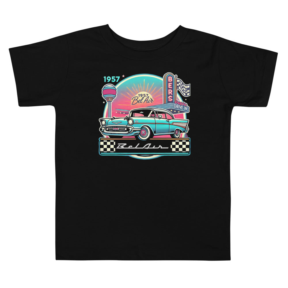 1957 Chevy Bel Air Classic car owners 1950s Diner Americana Aesthetic Toddler Tee