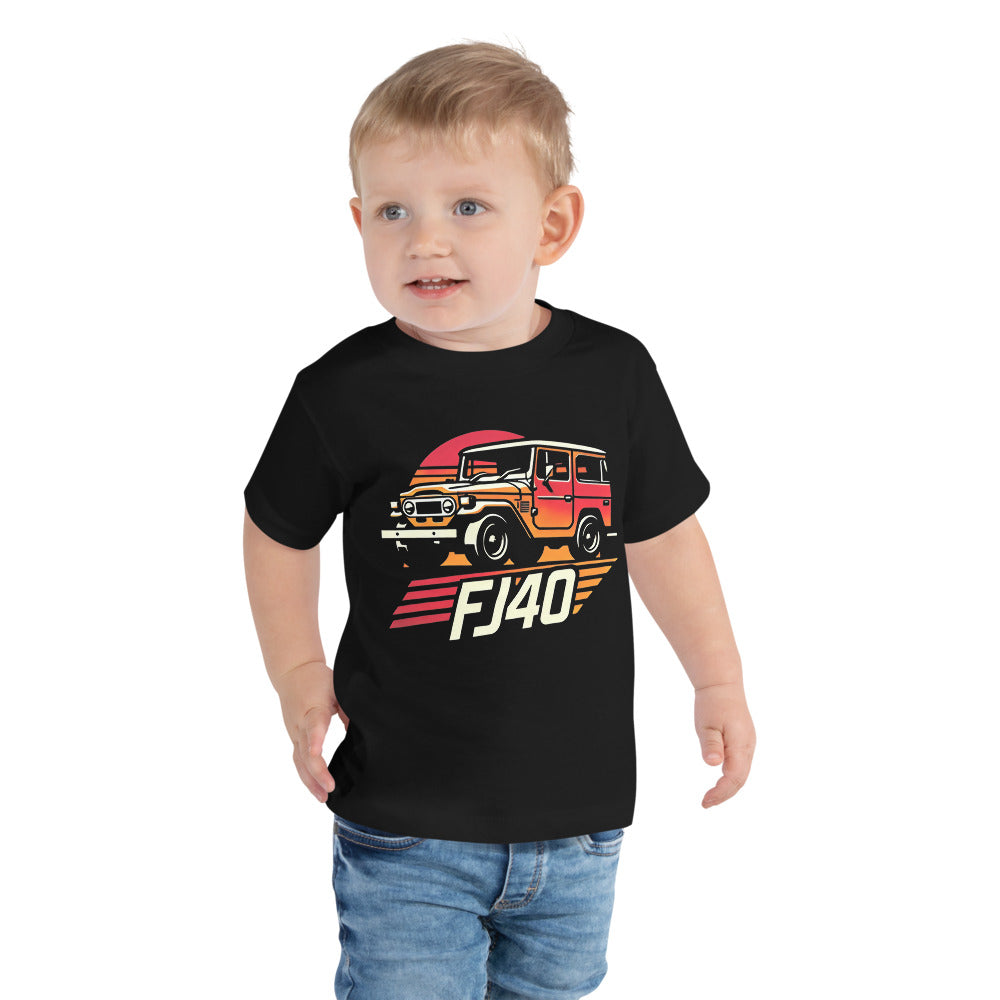 Retro Color FJ40 t-shirt for Old Truck Enthusiasts 4x4 Off Road Landcruiser Toddler Tee