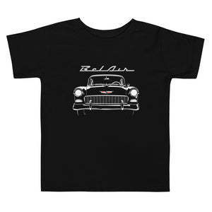 1955 Bel Air Front Grille t-shirt for Antique Chevy Classic Car Owners Toddler Short Sleeve Tee