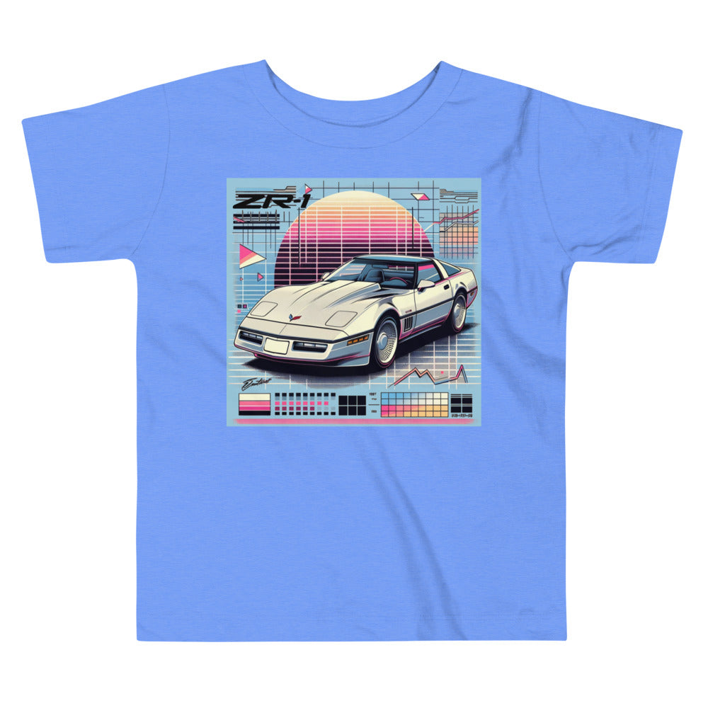 1980s 1990s ZR1 C4 Corvette graphic toddler t-shirt Retro Aeshtetic Automotive tee