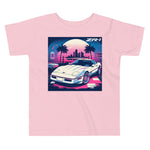 Miami Nights C4 ZR1 Corvette Retro Aesthetic Vette T-Shirt in pink, front view