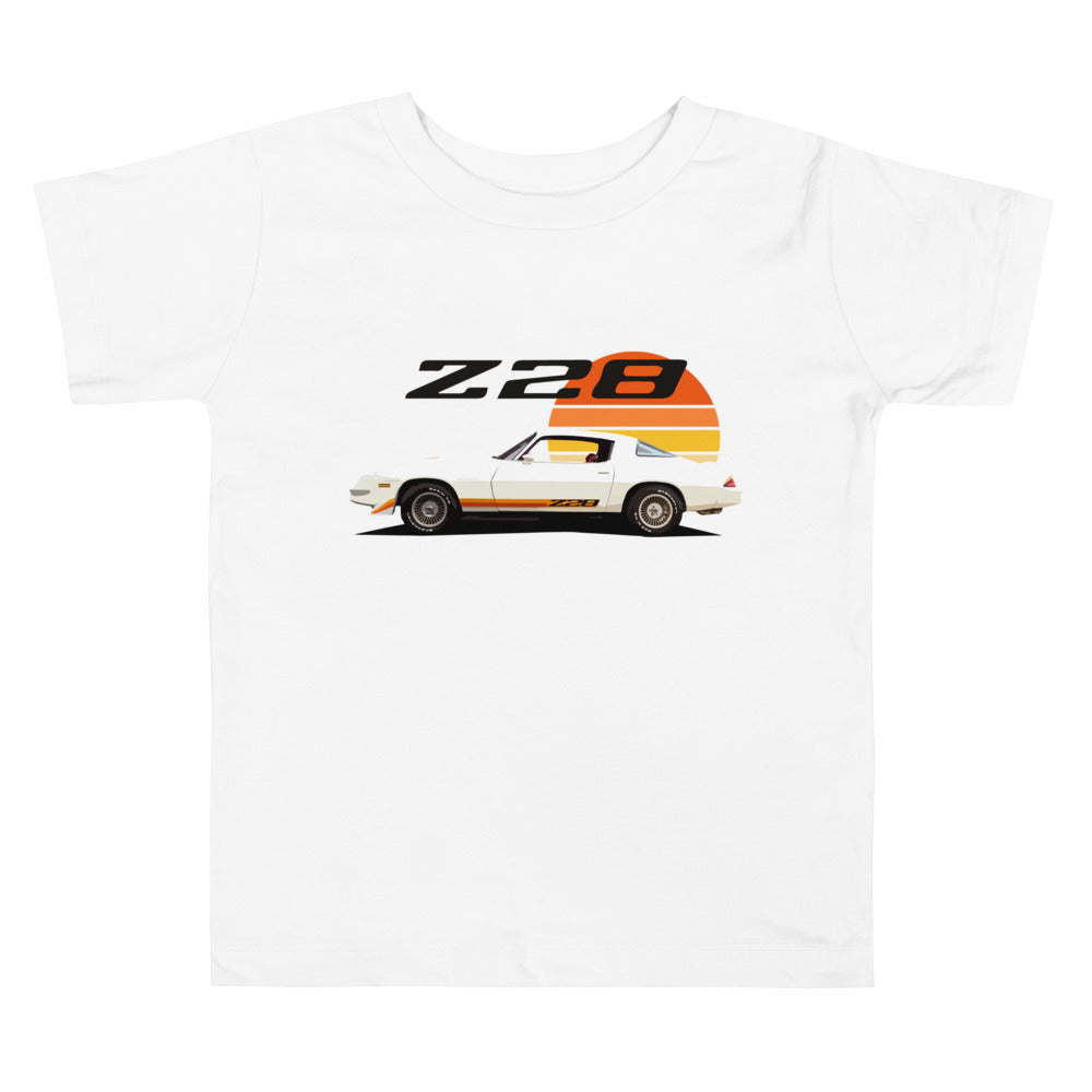 Chevy Camaro Z28 2nd gen Retro Color Custom Classic car Toddler Short Sleeve Tee
