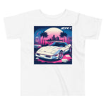 Miami Nights C4 ZR1 Corvette Retro Aesthetic Vette T-Shirt in white, front view