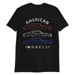 1969 Chevelle SS Outline Patriotic Colors American Muscle Car Owner Short-Sleeve Unisex T-Shirt