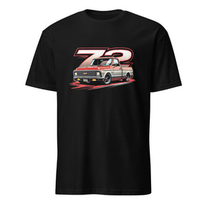 1972 Chevy C10 Pickup Truck Mens T-Shirt for Classic Car Restoration Enthusiasts