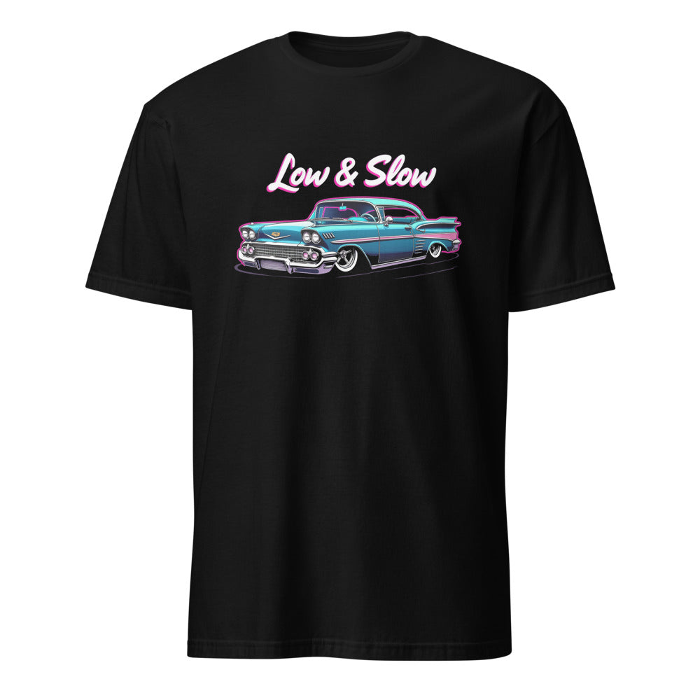 Slammed 1958 Chevy Impala Lowrider Classic Car T-Shirt Low and Slow Graphic Tees