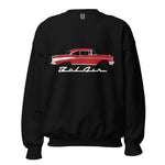 1957 Bel Air Matador Red Hardtop Antique 57 Chevy Classic Car Graphic Sweatshirt