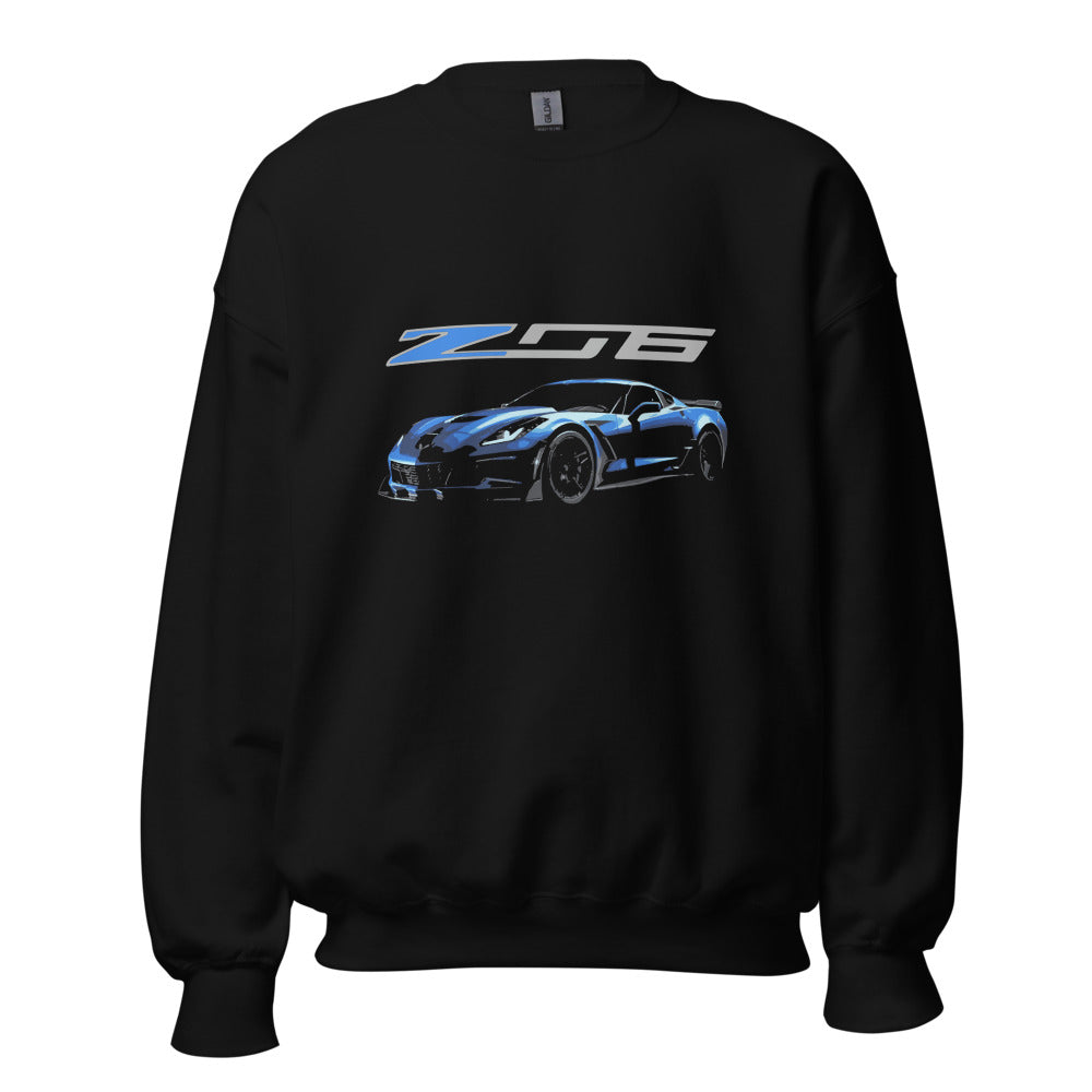 2014 - 2019 C7 Corvette Z06 Blue Custom Speed Lovers Vette Owners Drivers Sweatshirt for Car Shows