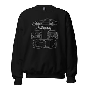 Third Generation Corvette Stingray sweatshirt for C3 Vette Enthusiasts Classic Car Owners