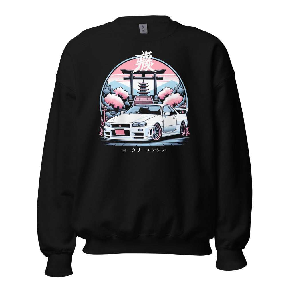 Japanese Aesthetic R34 Skyline GTR sweatshirt for JDM Fans 90s Japan Car Culture GT-R