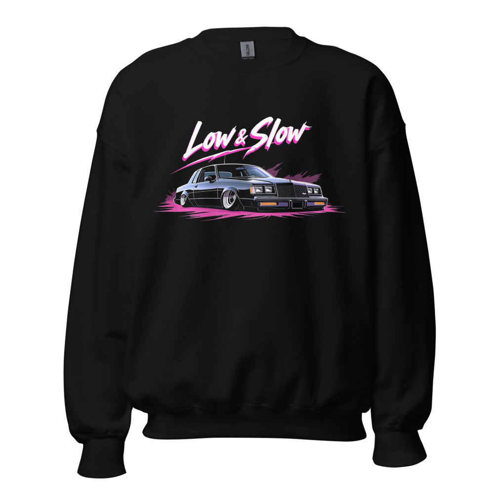 Slammed 1985 Regal Lowrider Classic Car Low and Slow Graphic Sweatshirt