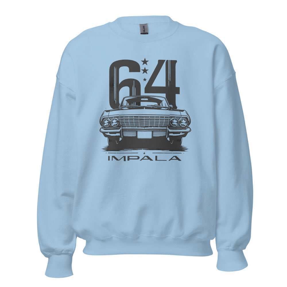 1964 Impala sweatshirt for Chevy Classic Car Fans Old School Automotive