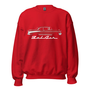 1957 Bel Air Matador Red Hardtop Antique 57 Chevy Classic Car Graphic Sweatshirt