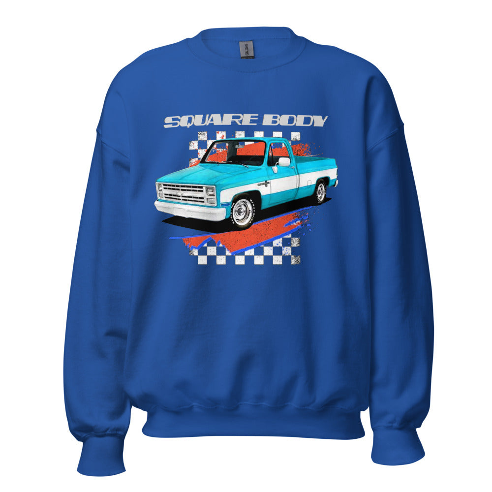 Old School Car Truck Graphic Retro Chevy C10 Square Body Pickup 80s Nostalgia - Sweatshirt
