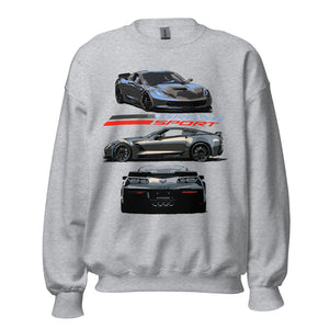 2017 Corvette C7 Grand Sport Vette Drivers Custom Art Unisex Sweatshirt