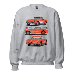 1957 Corvette C1 Venetian Red Antique American Classic Car Owners Sweatshirt