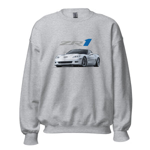 Arctic White 2011 Corvette C6 ZR1 Custom Sixth Gen Vette Drivers Sweatshirt