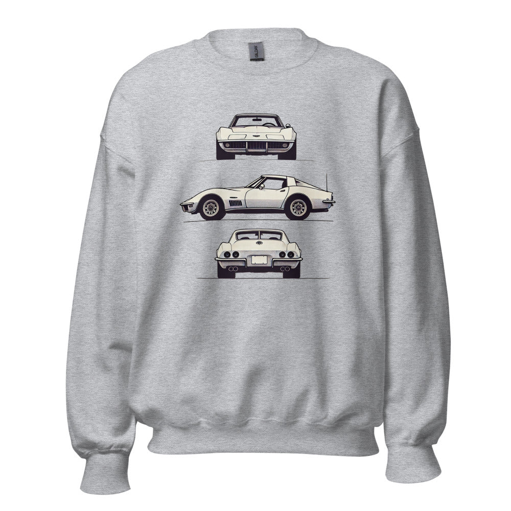 C3 Corvette Art Sweatshirt for 3rd Gen Vette Owners