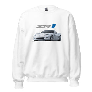 Arctic White 2011 Corvette C6 ZR1 Custom Sixth Gen Vette Drivers Sweatshirt