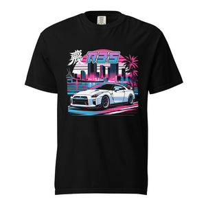 R35 GTR tee Japanese Monster Miami Nights JDM Japan Car Culture GT-R heavyweight t-shirt