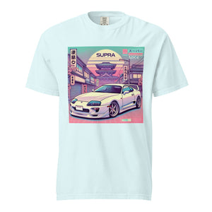 Tokyo Sunset Supra MK4 t-shirt for 90s JDM Japanese Car Fans heavyweight t-shirt