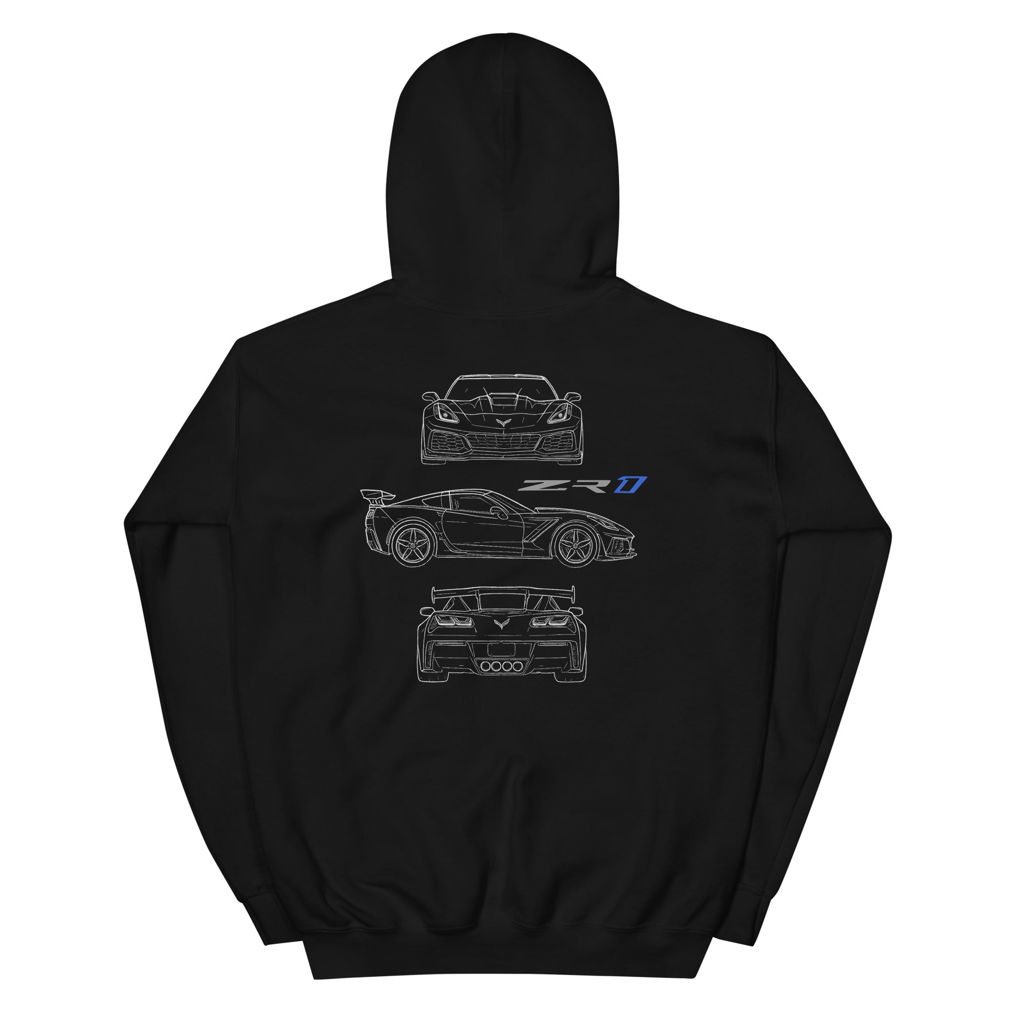 Chevy C4 Corvette ZR1 Unisex Hoodie – Black Automotive Hooded Sweatshirt - View #11