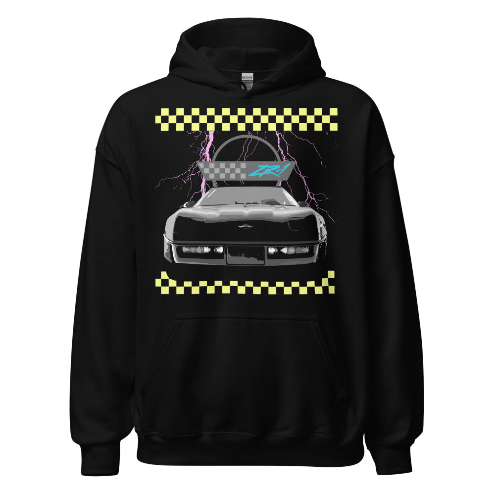 Retro Old School Car Graphic 80s 90s Vette ZR1 C4 ZR-1 Nostalgia Aesthetic Unisex Hoodie