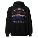 1967 Chevy Camaro SS RS Outline American Muscle Car Owner Patriotic Theme Hoodie Hooded Sweatshirt