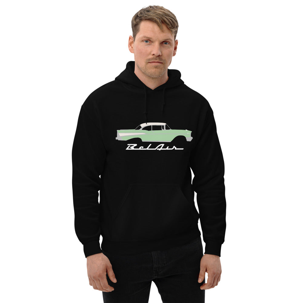 1957 Bel Air Surf Green Hardtop Antique 57 Chevy Classic Car Graphic Hoodie