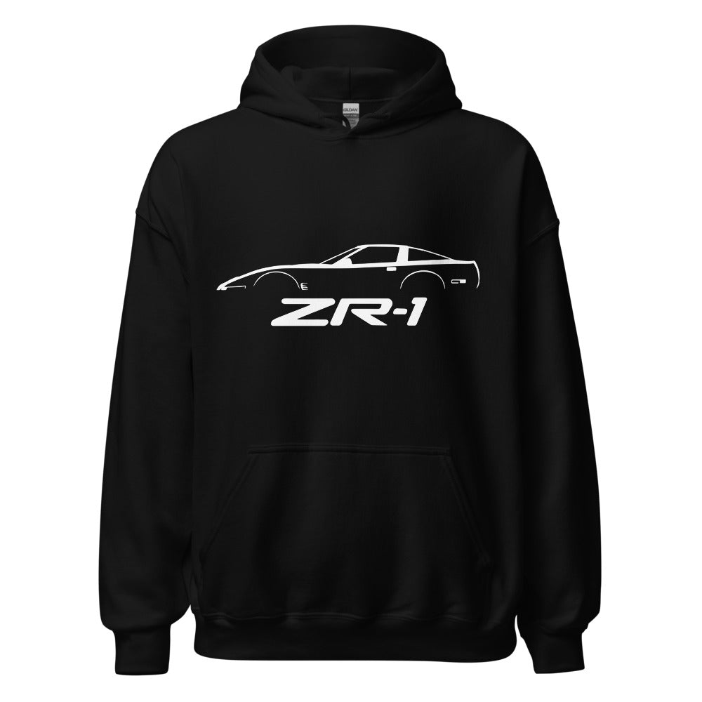 C4 Corvette ZR1 hoodie silhouette design for Fourth Gen Vette Owners Drivers ZR-1 sweatshirt