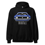 1970 Grabber Blue Mach 1 hoodie for Stang Owners Classic Muscle Car Enthusiasts pullover