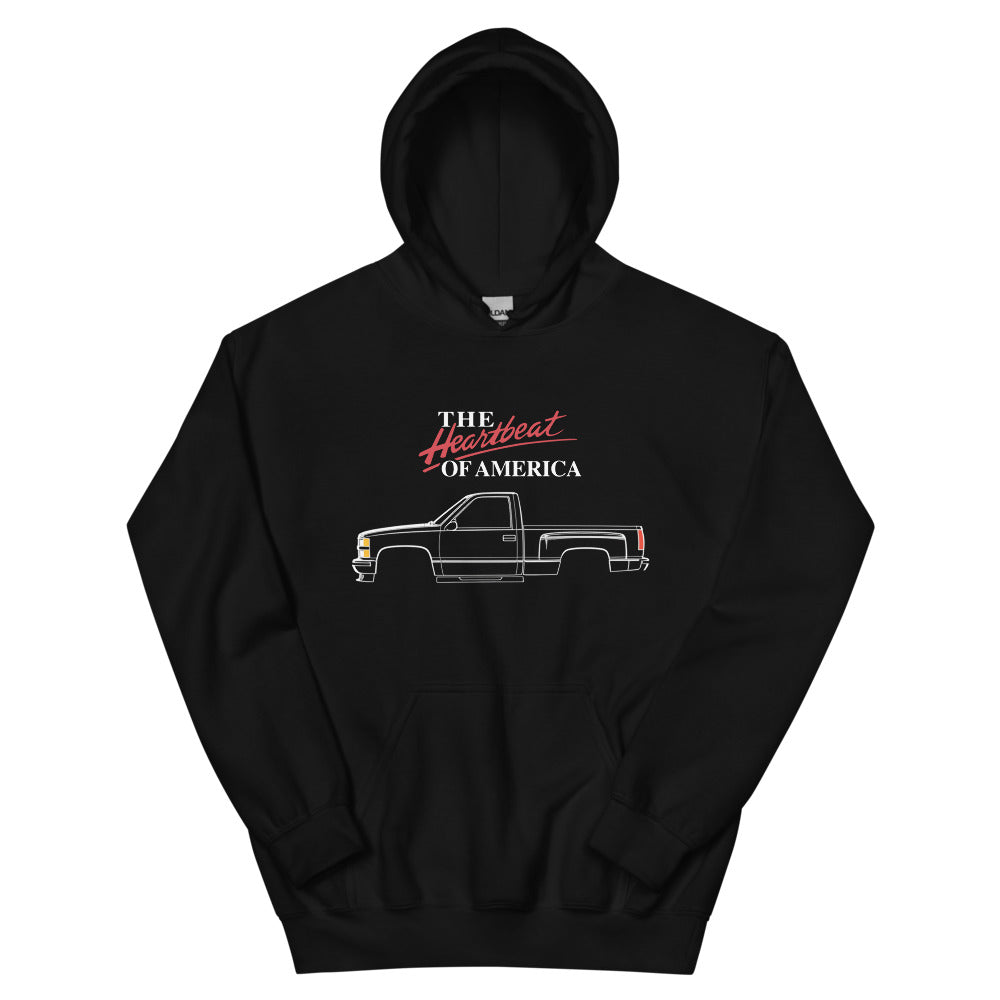 Heartbeat of America 1990 Chevy K1500 Pickup hoodie for Truck Owners