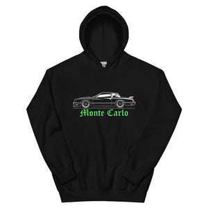 1980s Monte Carlo Custom Classic Car Club hoodie for Chevy Fans Gearheads Pullover