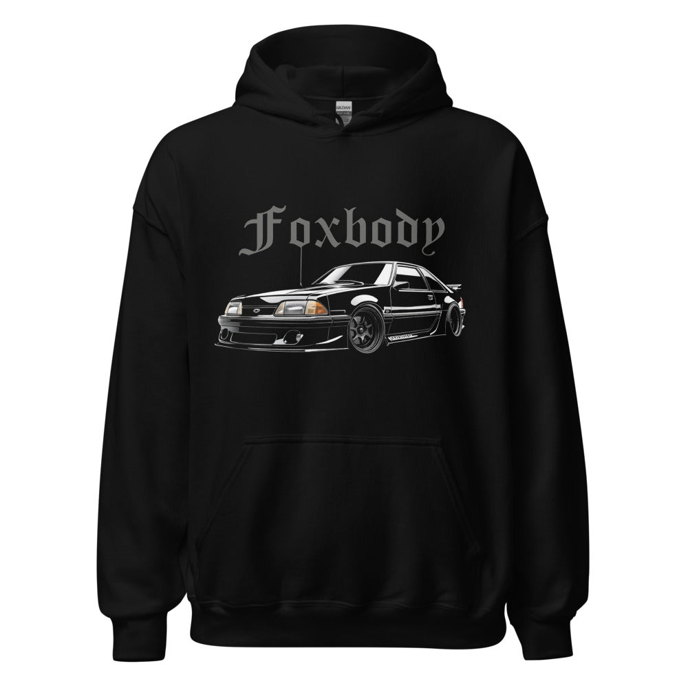 1980s Cars Black Foxbody stang hoodie Fox Body Pullover Sweatshirt