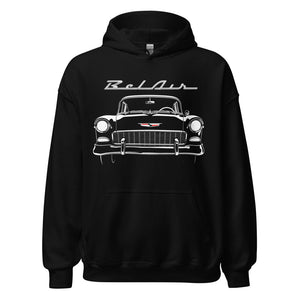 1955 Bel Air Front Grille hoodie for Antique Chevy Classic Car Owners Pullover Sweatshirt