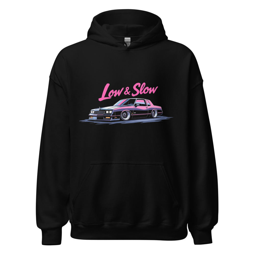 Low and Slow 1980s Chevy Monte Carlo Lowrider Classic Car Fans Hoodie