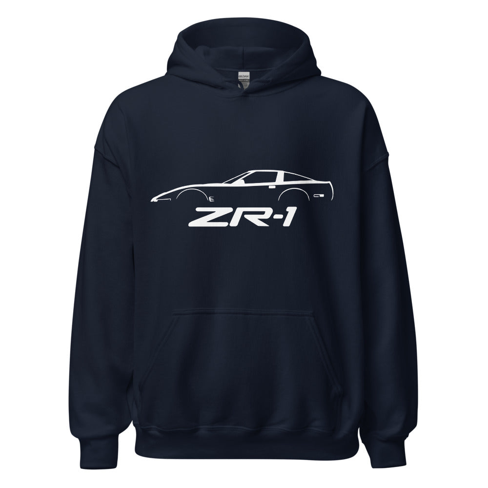 C4 Corvette ZR1 hoodie silhouette design for Fourth Gen Vette Owners Drivers ZR-1 sweatshirt