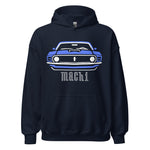 1970 Grabber Blue Mach 1 hoodie for Stang Owners Classic Muscle Car Enthusiasts pullover